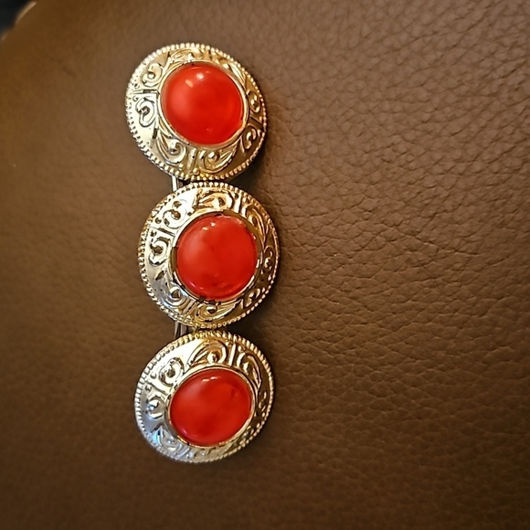 3/$30 Vintage Angel Wings Hair Claw and Circles Barrette - Picture 3 of 5